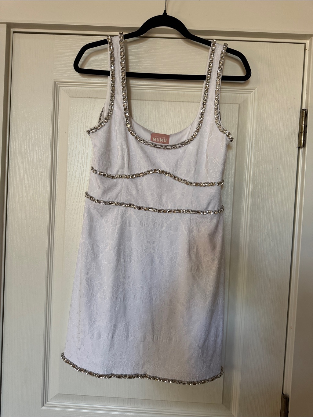 Show Me Your Mumu Gina White Beaded Tank Dress